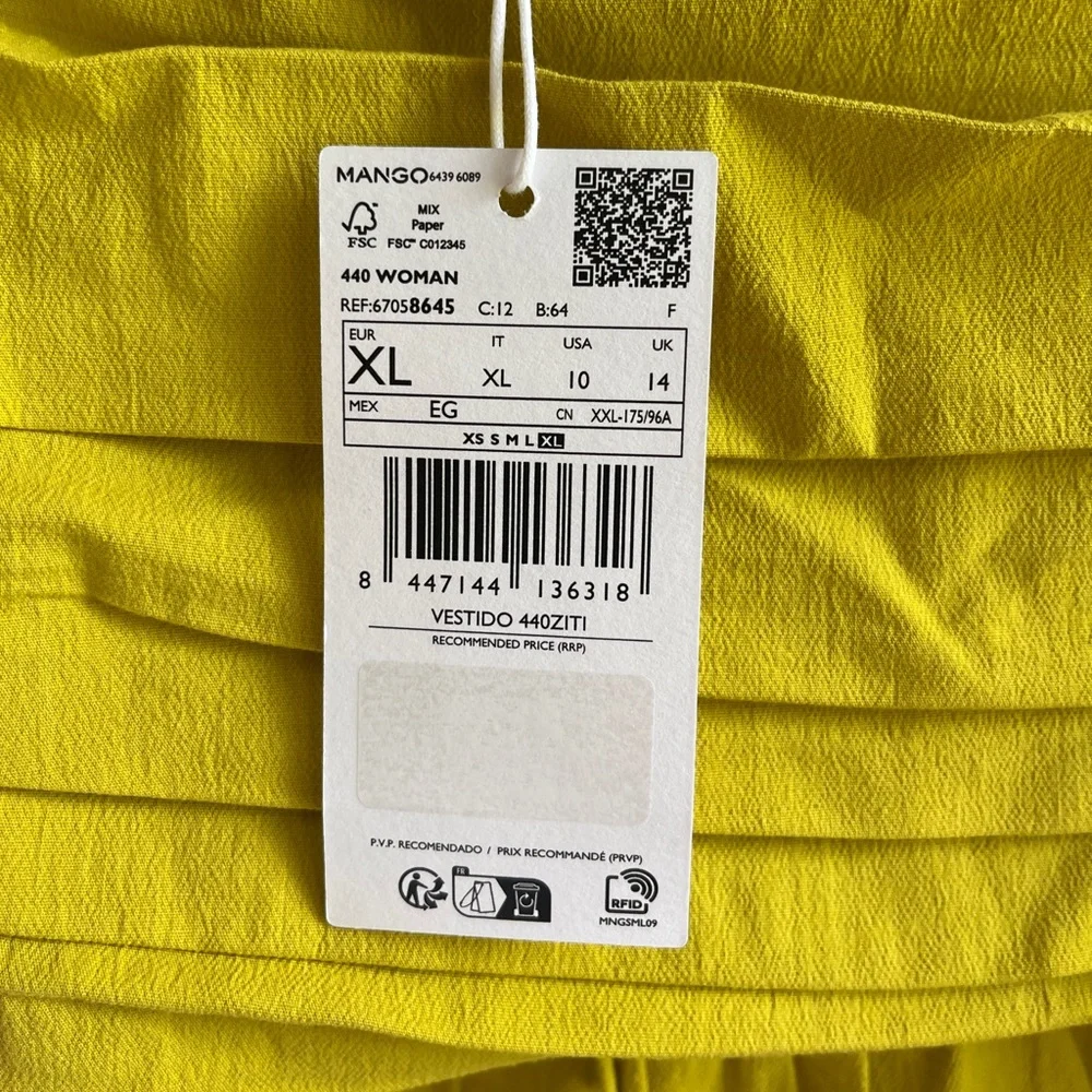 NWT! Mango Draped neckline dress, US 10 (Large) - Picture 3 of 7